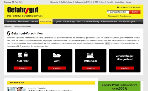 Gefahrgutvorschriften online 620