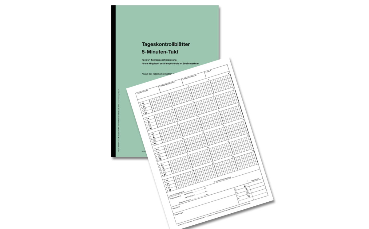 Tageskontrollblätter Lenk- und Ruhezeiten 1200